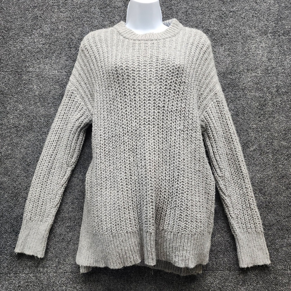 Aerie Women's Chunky Knit Side Slit Oversized Pullover Sweater Cozy Gorpcore XXS